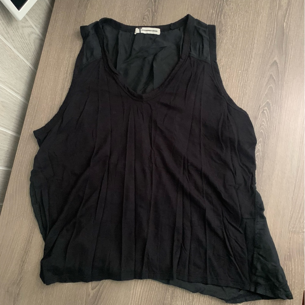 T Alexander Wang Black Tank Top Silk Back Tencel S